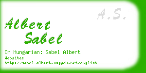albert sabel business card